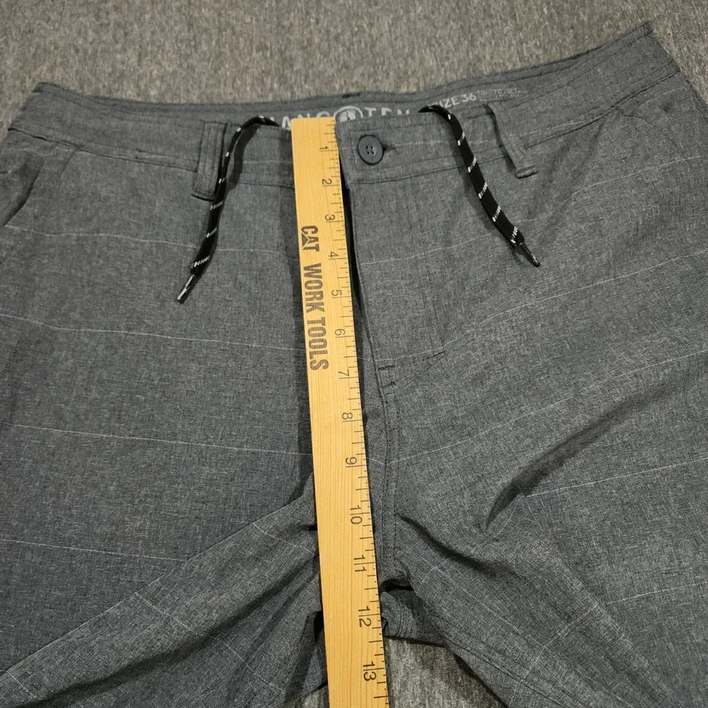 Hang Ten Hybrid Board Short 36 x10‎ Men Gray Plaid Flat Front Swim Golf Tech 20